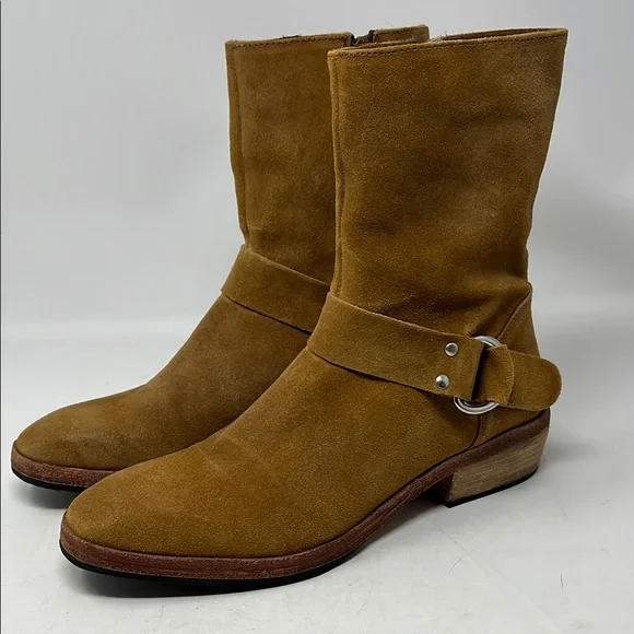 FREE PEOPLE VIENNA ANKLE BOOT CAMEL COLOR SUEDE EU 40 FITS LIKE 8.5 LIKE NEW - Picture 1 of 14